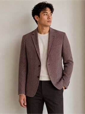 BRAND NEW jf j.ferrar Men's Burgundy/Maroon Coat Blazer